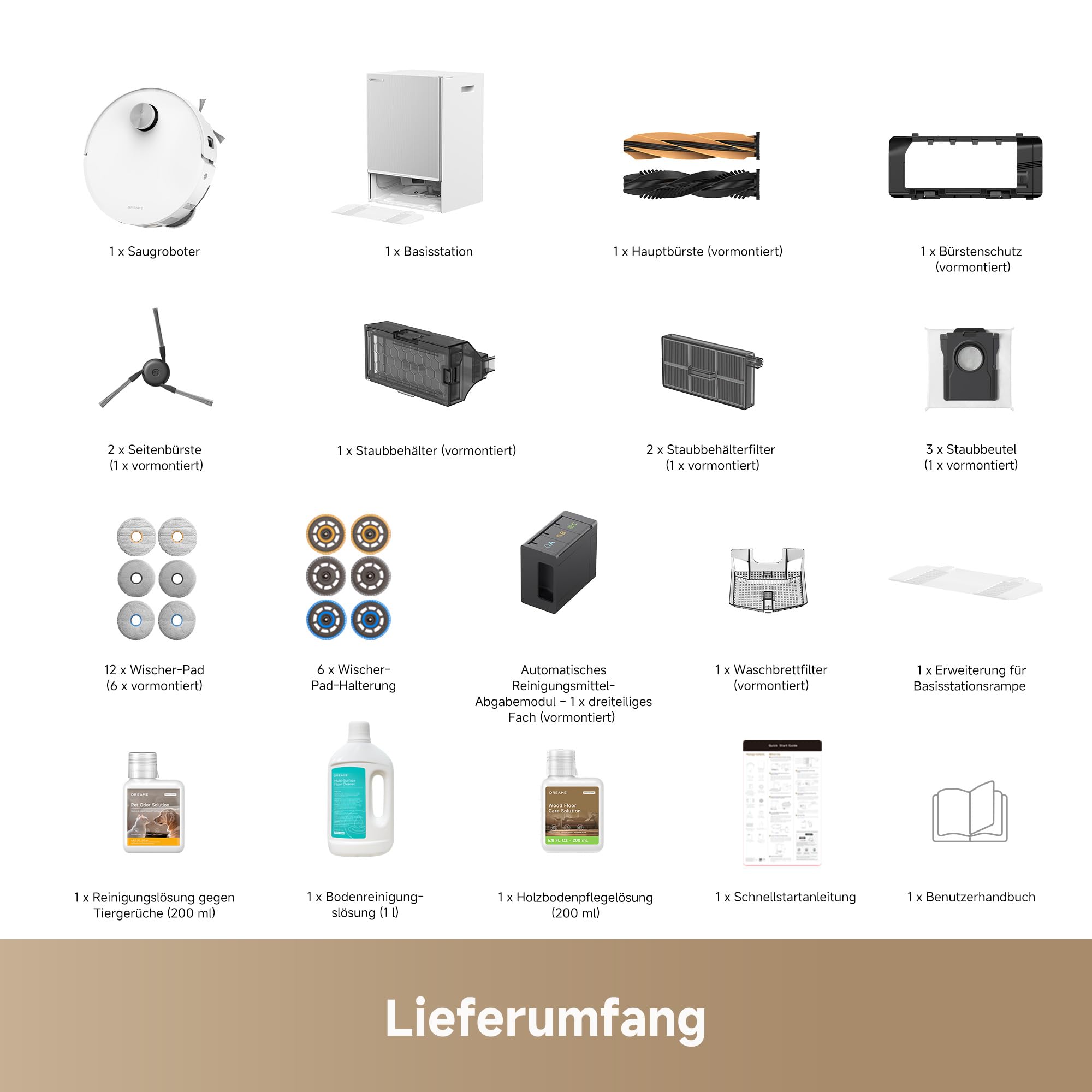 dreame Matrix10 Ultra Saugroboter mit Wischfunktion, Mopp-Wechsel/Selbstreinigung, 8 cm Hindernisfreiheit, 30.000Pa, Autom. Entleerung/Nachfüllung, kein Verheddern, Sprachsteuerung