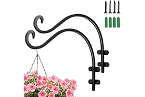 GXF Hanging Plant Bracket, 2 PCS 12 in Plant Hanger Bracket Heavy Duty Metal Wall Mount Hanging Plant Hooks for Flower Basket