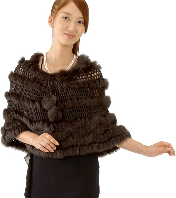 Amazon ニット ラビットファーポンチョ Rp4876 ブラウン セーター 通販