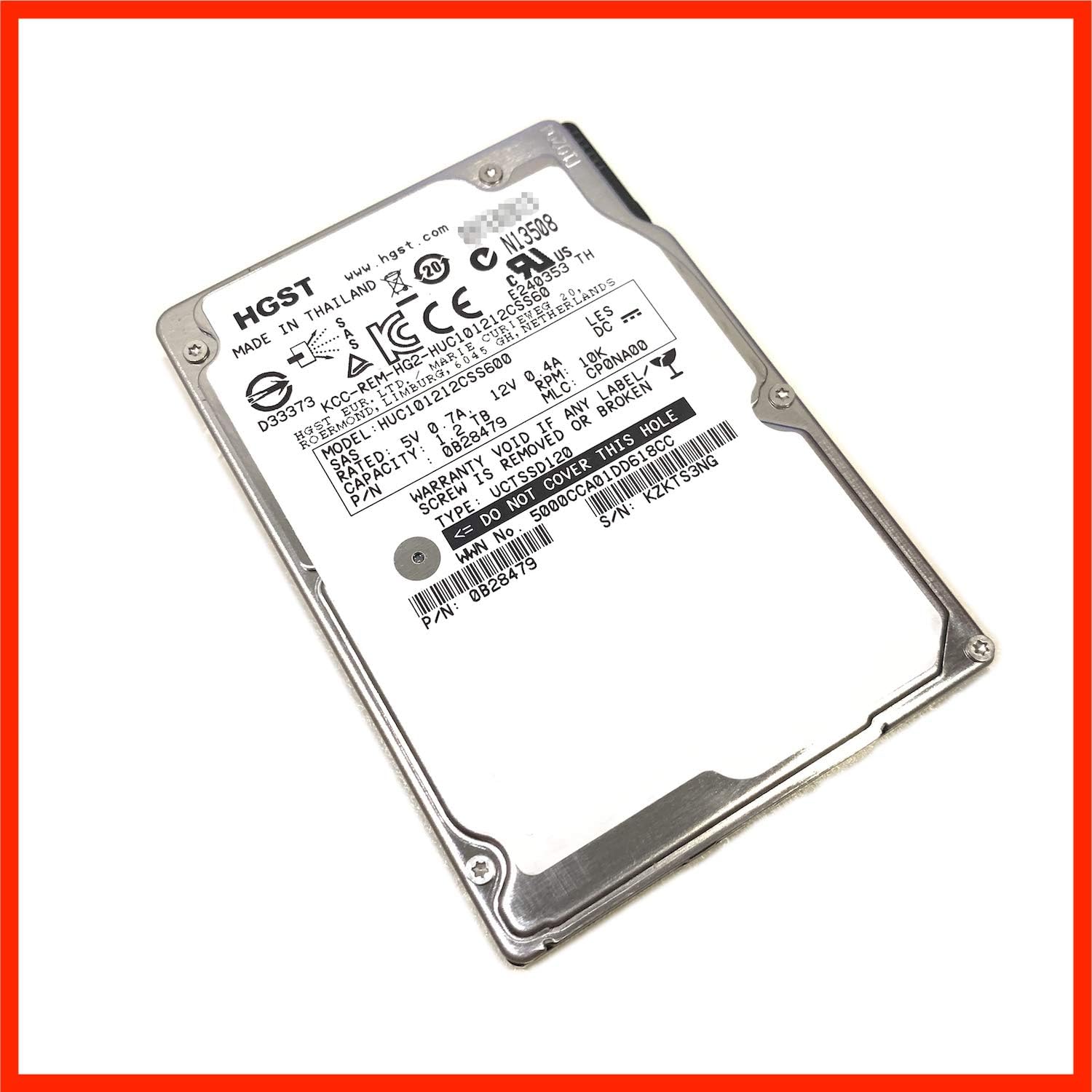 HUC101212CSS600 HGST 1.2TB 10000 RPM 2.5 inch SAS 6Gb/s 512n 64MB, Ultrastar C10K1200 0B29479, Enterprise Hard Drive