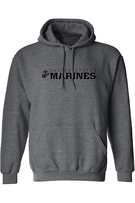 LOVE My Marine Hooded Sweatshirt - Sport Gray, Officially Licensed USMC Apparel