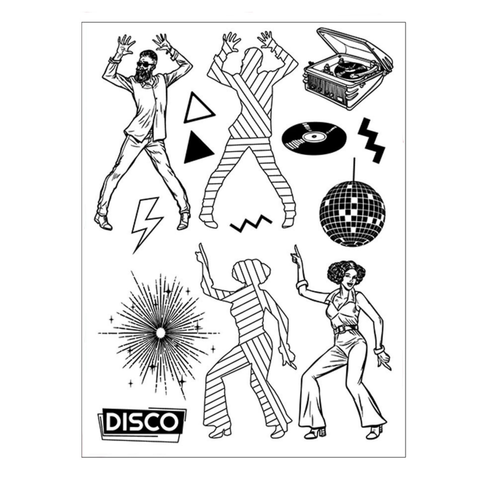 arriettycraft Disco Dancing Women Clear Stamps for Card Making or Journaling Dancing Man Silicone Rubber Stamps for Scrapbooking Art Journals Paper Crafts Decoration 6.1“x8.5