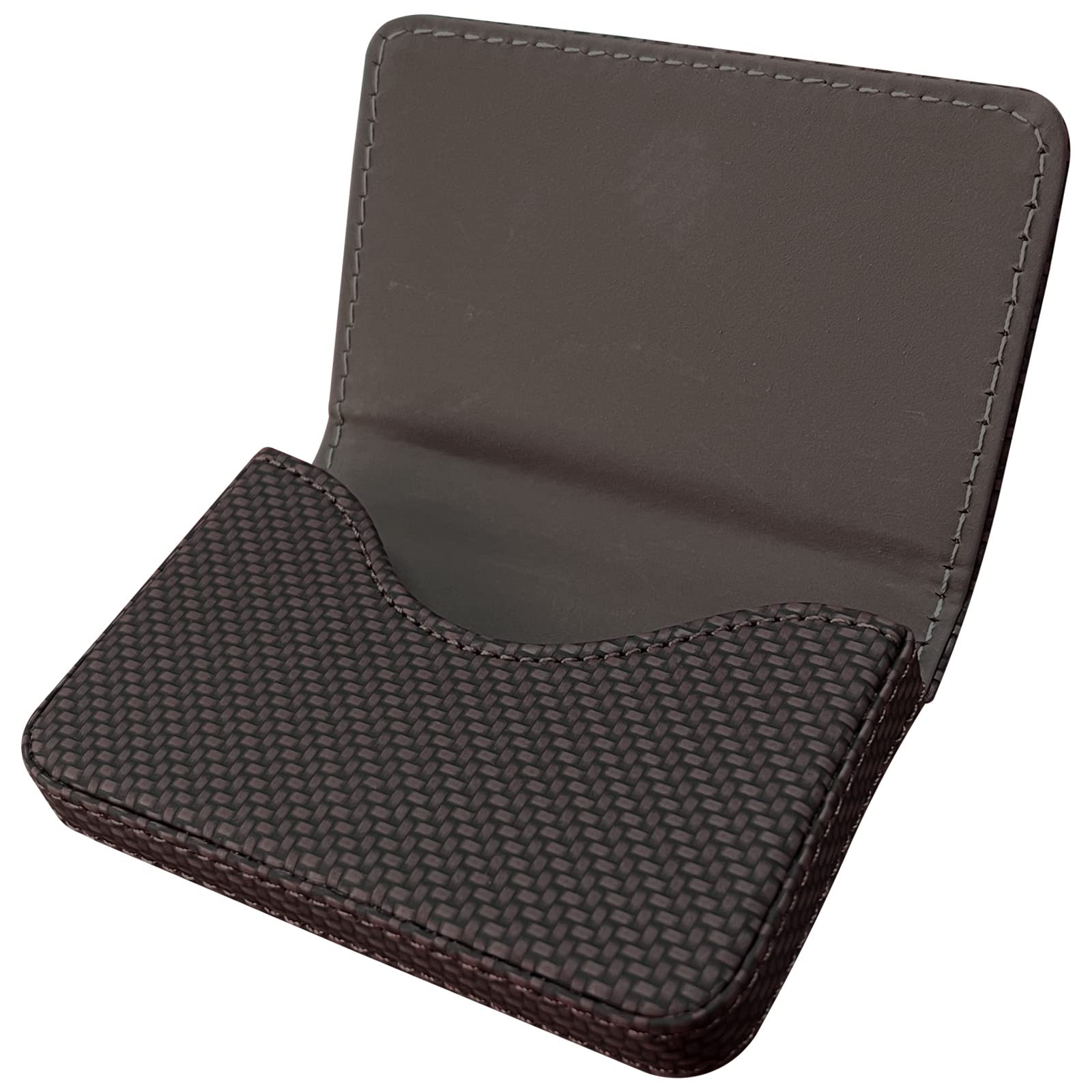 sundee Business Name Card Holder Luxury PU Leather,Business Name Card Holder Wallet Credit Card ID Case/Holder for Men & Women - Keep Your Business Cards Clean (Twill Brown)