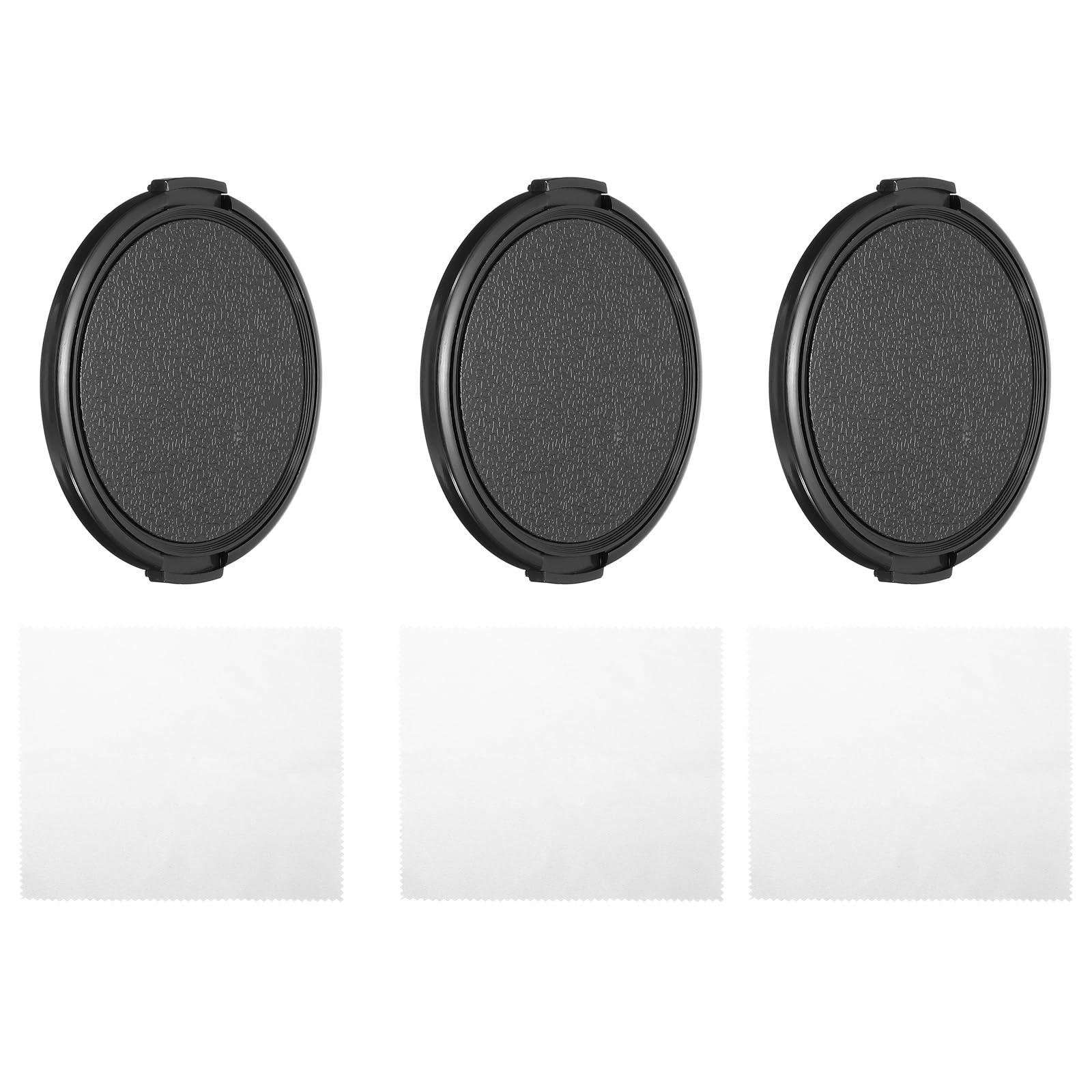 PATIKIL 72mm Lens Cap, 3 Pack Sides Pinch Snap Camera Lens Cover for Front Lens with Cloth, Suitable for 72mm Thread Universal DSLR Lenses for Nikon, for Fujifilm, for Pentax, for Leica