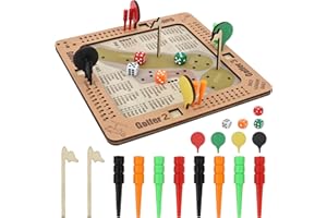 Tabletop Dice Golf Game, Wooden Dice Golf Board Game Fun and Challenging Golfs Dice Game Set, Easy to Use Rules Collectible V