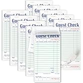 FMP Brands Guest Check Books for Servers, Server Note Pads Paper, Total 500 Sheets (10 Pads), Light Green with Guest Receipt, Guest Check Pads, Restaurant Order Pads, Waitress Notepads