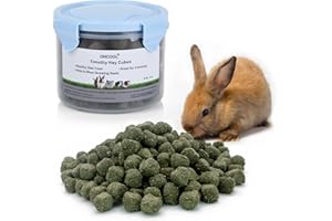 OHCOOL Timothy Hay Cubes 6oz -100% Natural Timothy Hay Made for Rabbits Sulcata Tortoise Guinea Pig, 6 oz