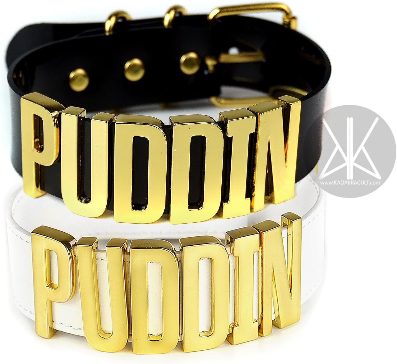 HARLEY QUINN PUDDIN CHOKER Replica | Suicide Squad Cosplay | Big Letters-GOLD | Kadabra