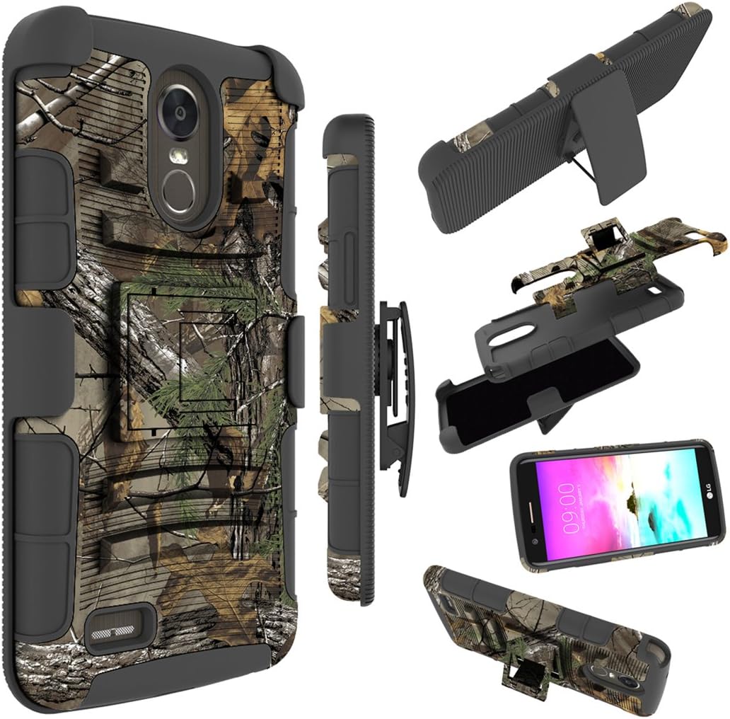 LG Stylo 3 Case, LG Stylo 3 Plus Case, Zoeirc [Heavy Duty] Armor Shock Proof Dual Layer Holster with Kickstand & Belt Clip Holster for LG Stylo 3/Stylo 3 Plus (camo)
