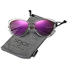 SojoS Women's Double Wire Double Rimmed UV400 Cat Eye Sunglasses SJ1046 SJ1047