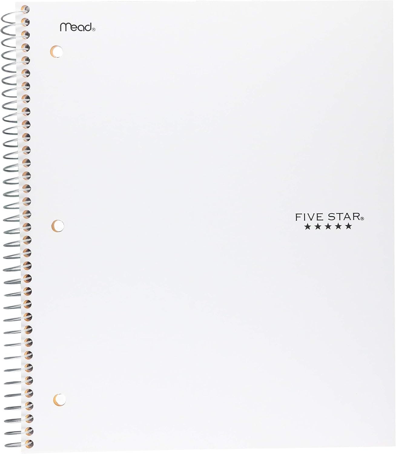 Five Star Spiral College Ruled Notebook, 1 Subject, Wired Note Book with Pockets, 100 Sheets (6 pack) : Office Products