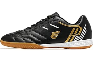 EPIMENO Men's Indoor Soccer Shoes for Women's Trainer Rubber Futsal Shoes for Athletic Flat Outsole Training Sneaker