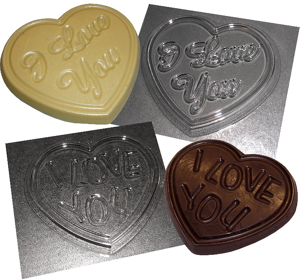 2 Heart Chocolate Moulds I Love You