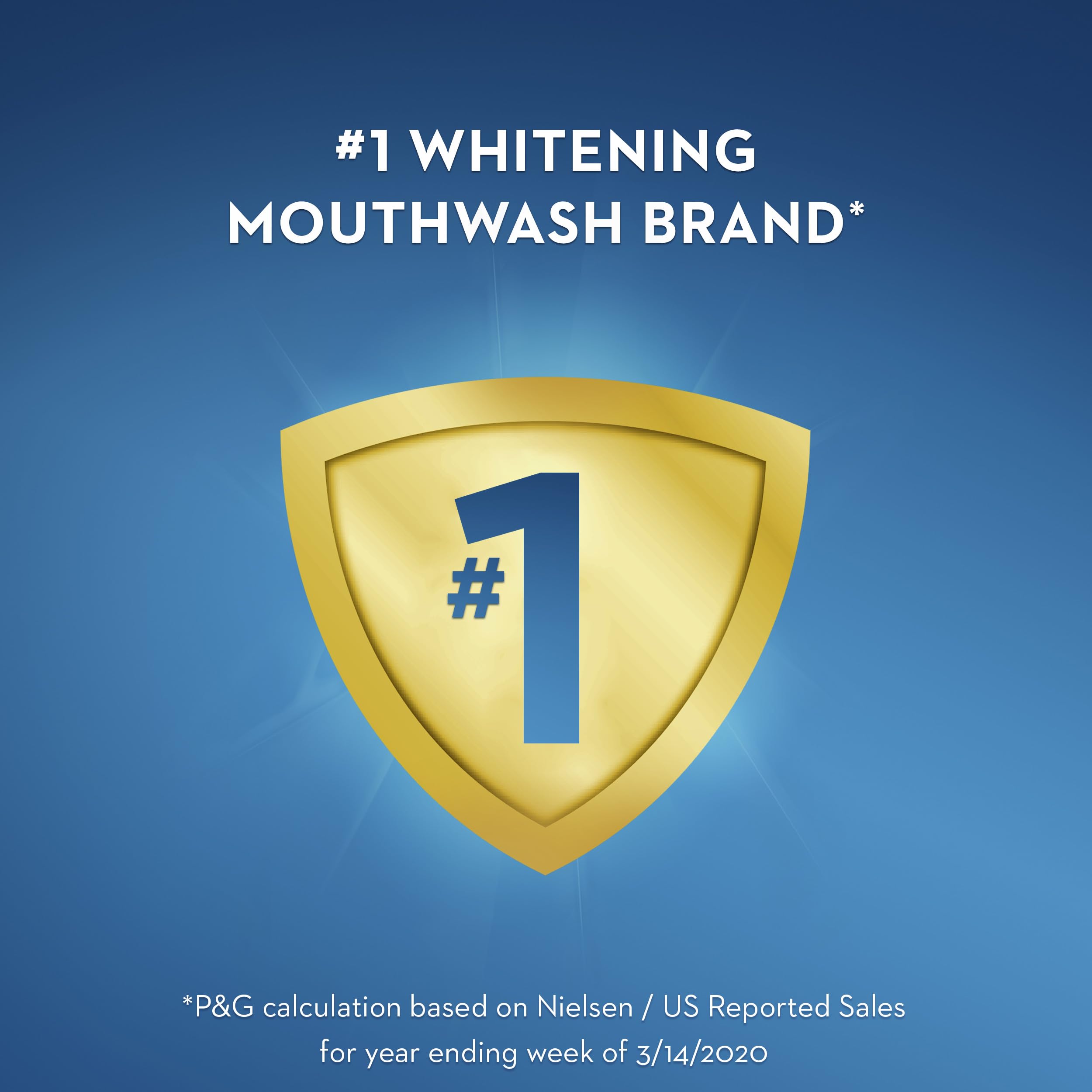 Crest Mouthwash/Mouth Rinse, 3D White Brilliance Whitening, Alcohol Free, Clean Mint, 2x1L (33.8 fl oz)