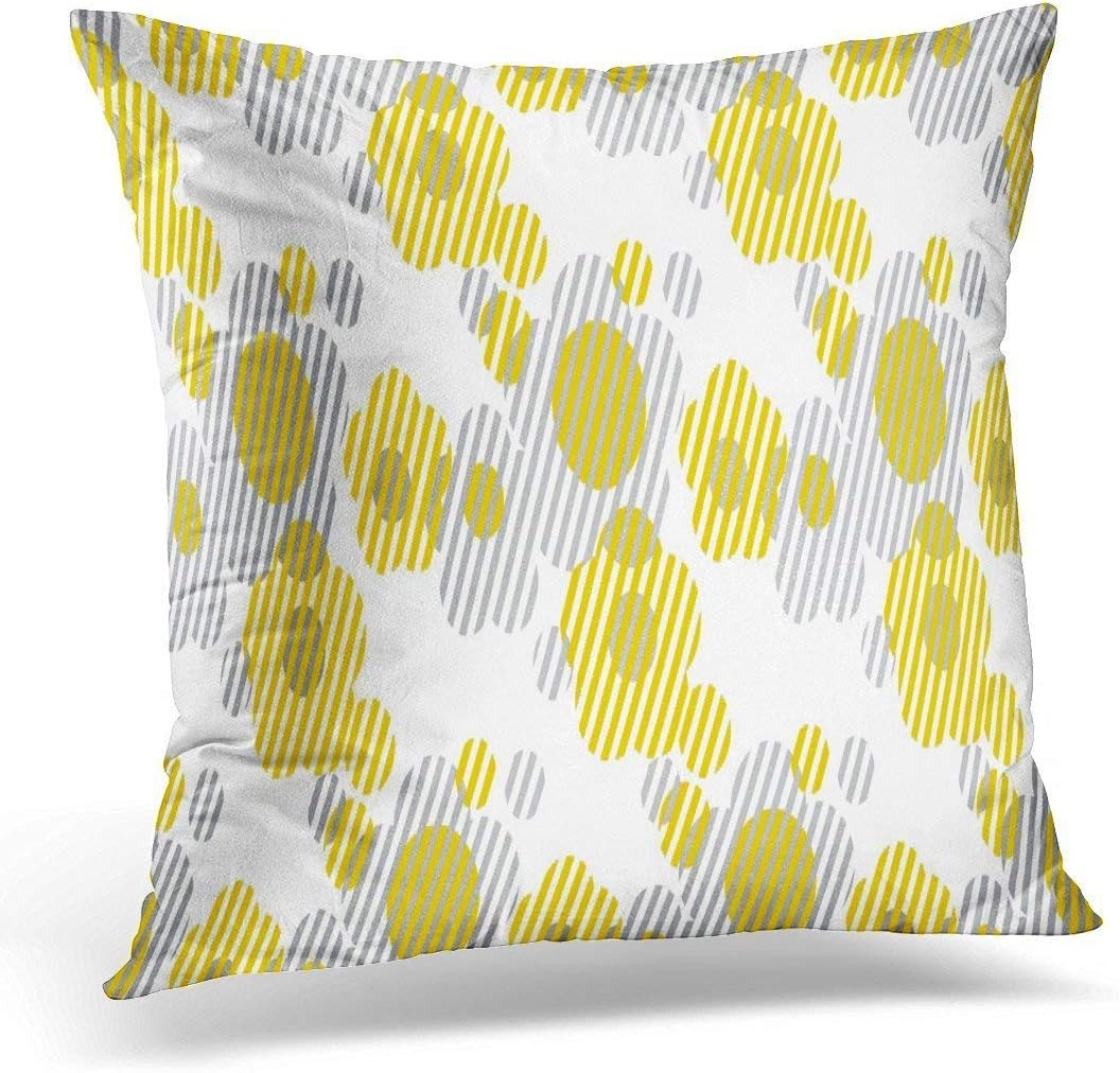 Beige On Concept Geometry Shape Flowers For Design Header Minimalist Style Two Color Repeatable Gray Decorative Home Decor Square Indoor/Outdoor Pillowcase Size: 20x20 Inch(Two Sides) 16" X 16"（IN）
