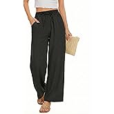 GraceSelect Womens Flowy Wide Leg Pants, 2026 High Waist Palazzo Beach Trousers with Pockets Summer Vacation Travel Clothes