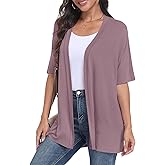 Yincro Women's Short Sleeve Cardigan Summer Lightweight Open Front Casual Soft Cardigans