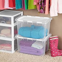 Sterilite 48 Qt Hinged Lid Storage Box, Stackable
