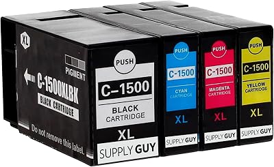 Supply Guy 4 Ink Cartridges PGI-1500XL for Canon Maxify MB2000-2755 XL