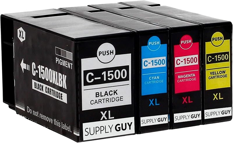 Supply Guy 4 Ink Cartridges PGI-1500XL for Canon Maxify MB2000-2755 XL