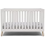 Delta Children Essex 4-in-1 Convertible Baby Crib, Bianca White with Natural Legs