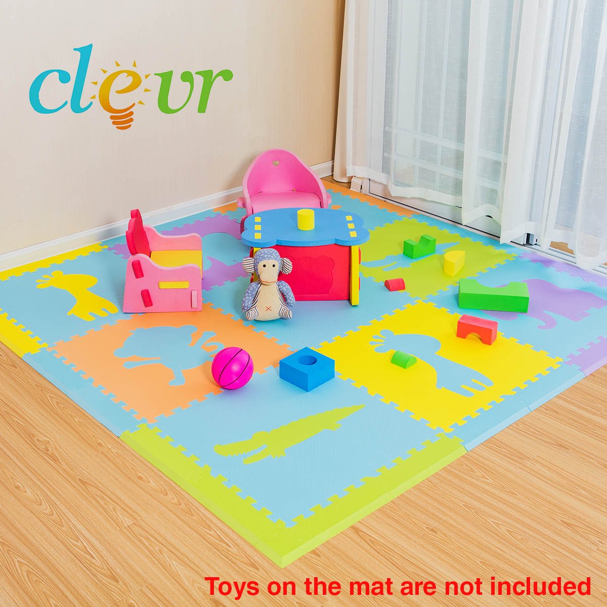 Amazoncom Clevr XLarge 1 2 Thick Safari Animal Interlocking EVA