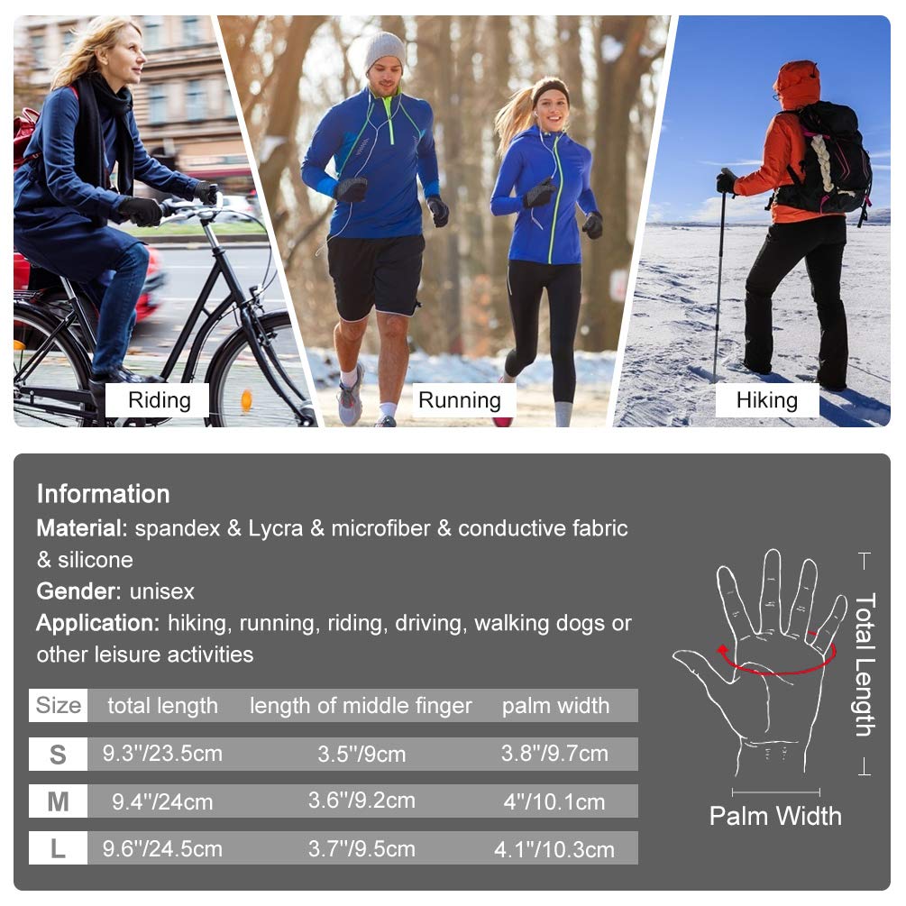 Winter Gloves Touch Screen Gloves Anti-slip Cycling Gloves Driving Gloves for Men Women
