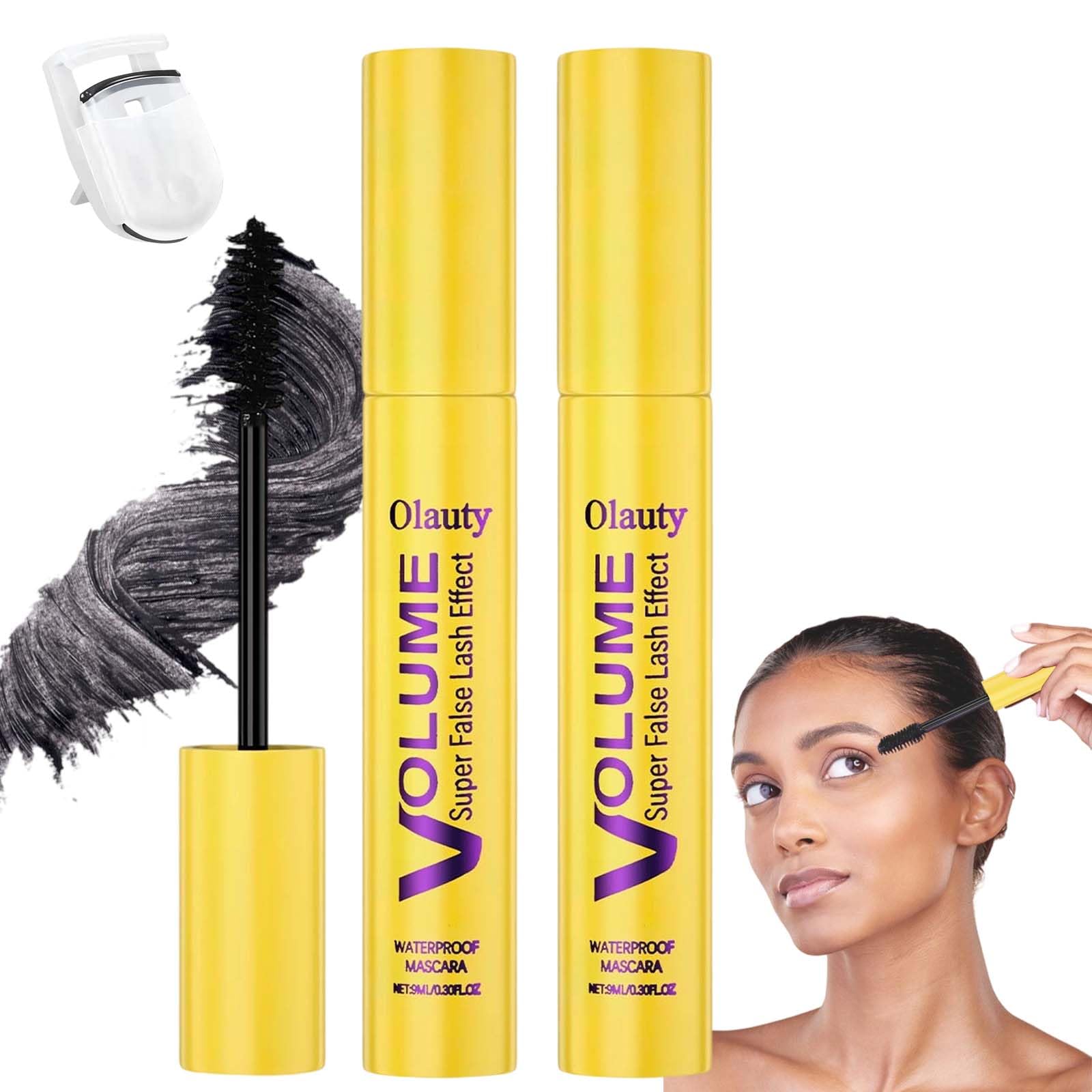 Photo 1 of Olauty Bubble Mascara Waterproof, Lash Sensational & Volume and Length, Long Lasting Smudge-Proof Clump-Proof Long-Lasting Formula, Can Be Layered to Boost Curl (2 PCS)