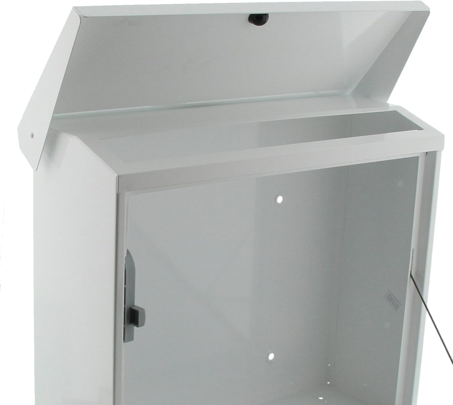 BURG-WÄCHTER Letterbox with Hinged Rain Canopy, A4 Throw-in Format, EU Norm EN 13724, Galvanized Steel, Comfort 913 W, White - Image 4