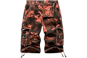 DGWZ Mens Cargo Shorts Multi Pockets Twill Cotton Relaxed Fit Outdoor Camo Cargo Short for Men