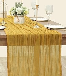 Socomi Cheesecloth Table Runner 10ft Gauze Boho