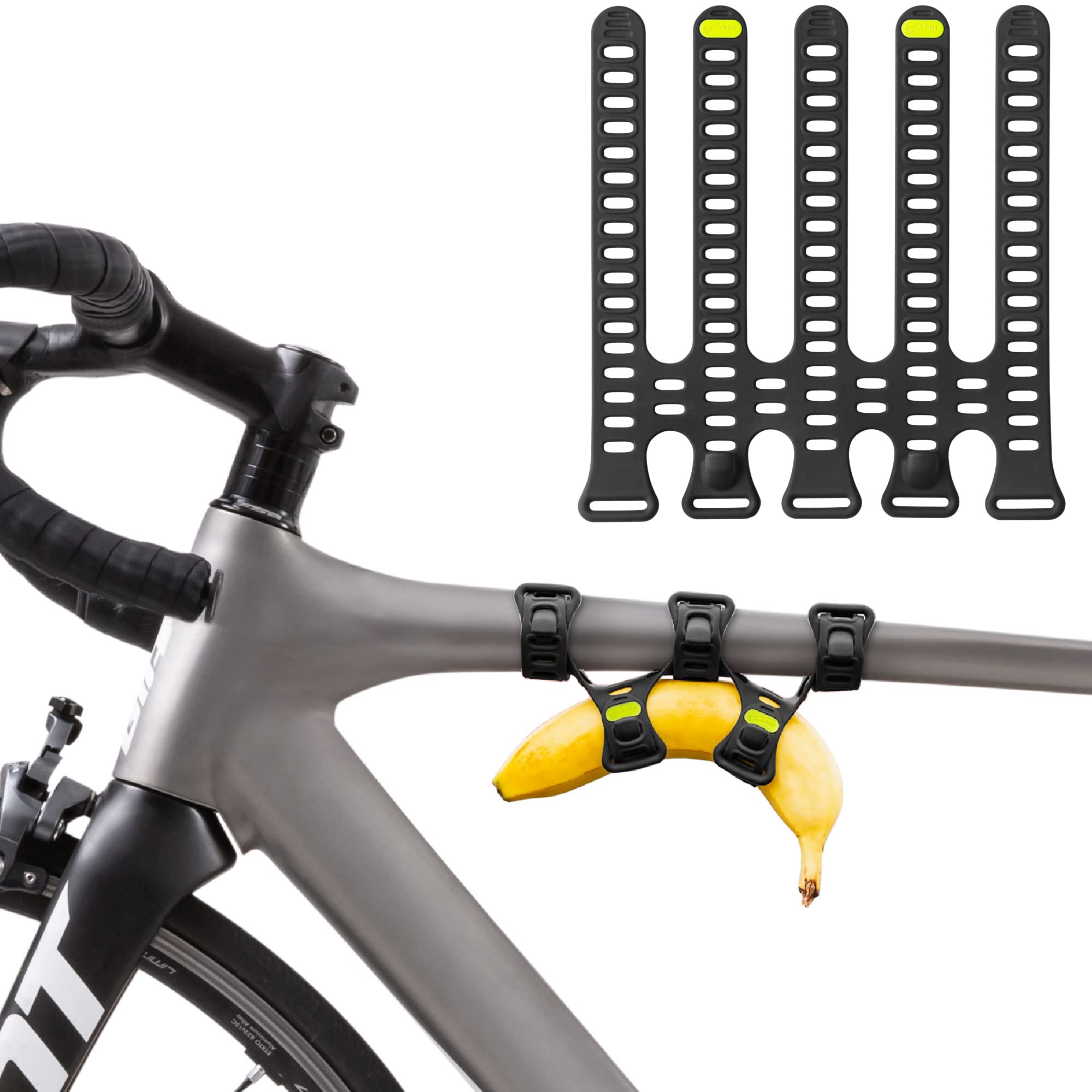 BONE Universal Bike Strap Holder for Waterbottle, Raincoat, Supplies, Music Speaker, Cycling Accessories Strap for Mountain Road Bike, Camping Accessories for diameters 22mm-88mm