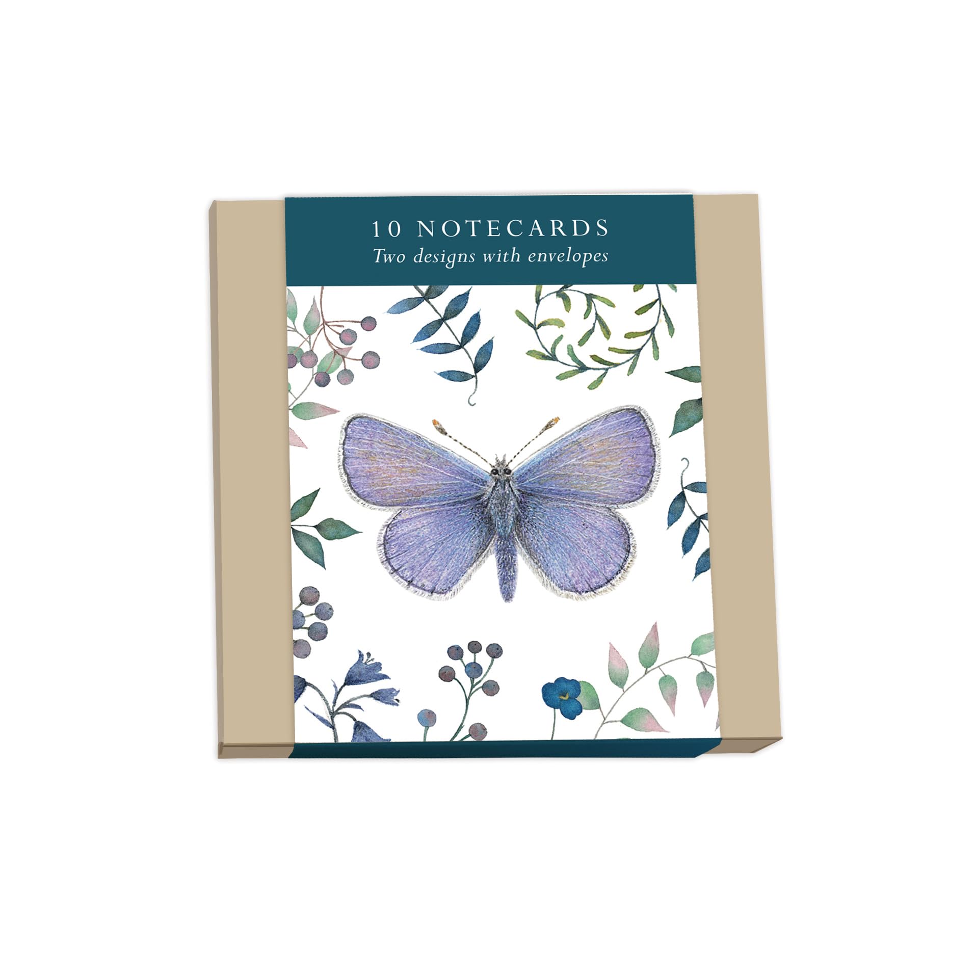 Otter House Pack of 10 Blank Notecards - Butterflies and Flowers - 5 Cards Each of 2 Designs