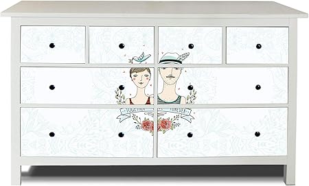 Banjado Mobelaufkleber Passend Fur Ikea Hemnes Kommode 8 Schubladen Selbstklebende Mobelfolie Sticker Tattoo Perfekt Fur Wohnzimmer Und Kinderzimmer Klebefolie Motiv Cindy Und Bert Amazon De Kuche Haushalt