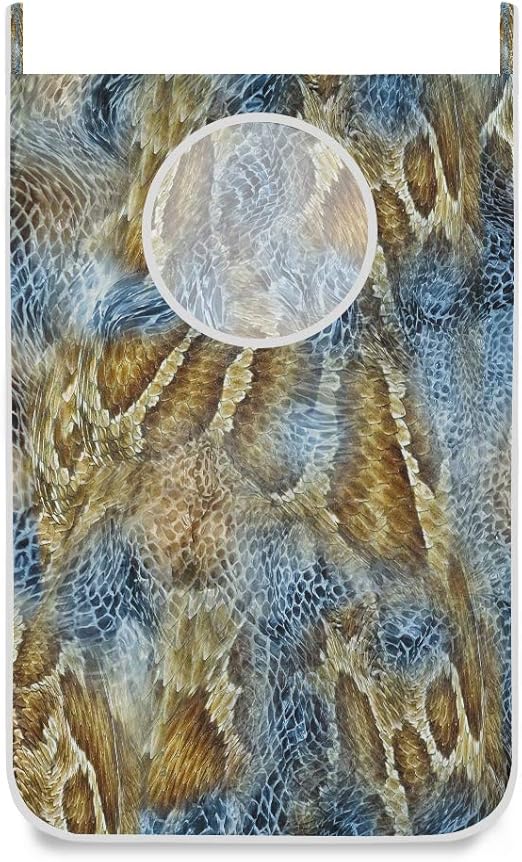 Cesta de ropa sucia de piel de serpiente para colgar, cesta de ropa