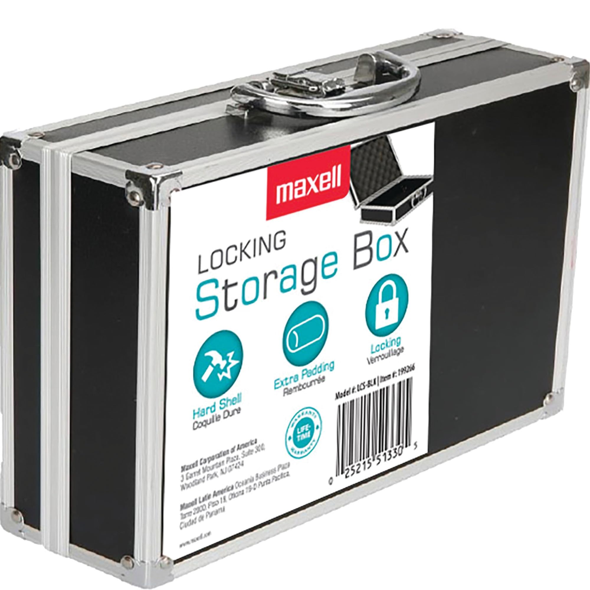 Photo 1 of Maxell Locking Organizer Case - Secure & Rugged Locking Storage Box with 3-Digit Combination Lock, Interior Padding & Easy-to-Carry Handle for Safe Travel