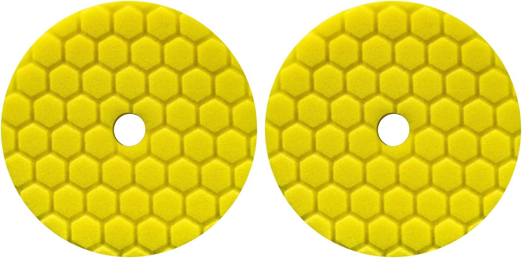 Chemical Guys BUFX111HEX6 Hex-Logic Quantum Heavy Cutting Pad, Yellow (6.5 Inch Pad Made for 6 Inch Backing Plates) (Pack of 2) Image