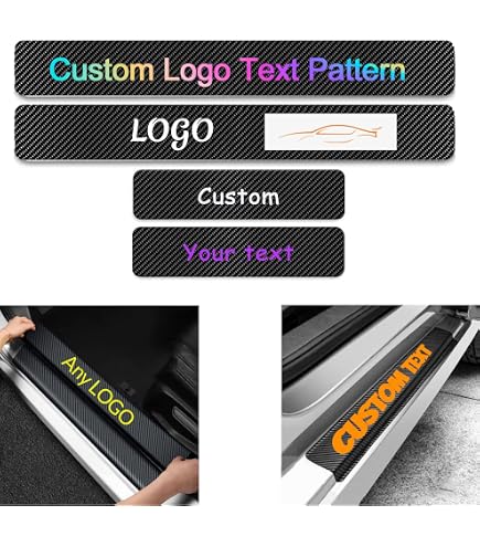 4-Piece Carbon Fiber Style Door Sill Protector Stickers For Dodge Charger - Reflective, Scratch Resistant, Easy Install