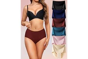 6PCS Women’s High Waist Underwear - Full Hip Wrap Slightly Tummy Curve Women's Panties