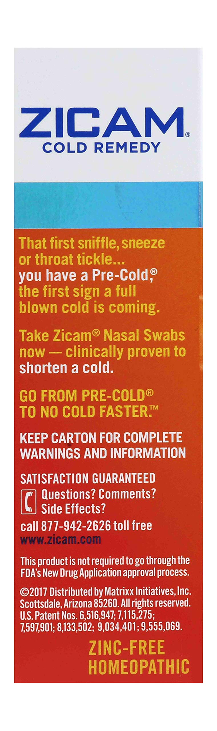 Zicam Cold Remedy Nasal Swabs, 20 Swabs Buy Online in UAE. Hpc