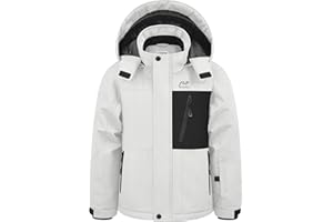 WULFUL Boy's Winter Waterproof Ski Coat Kids Windproof Snow Jacket with Detachable Hood