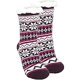 Elanze Designs Womens Cozy Sherpa Fleece Plush Non Skid Indoor Slipper Socks