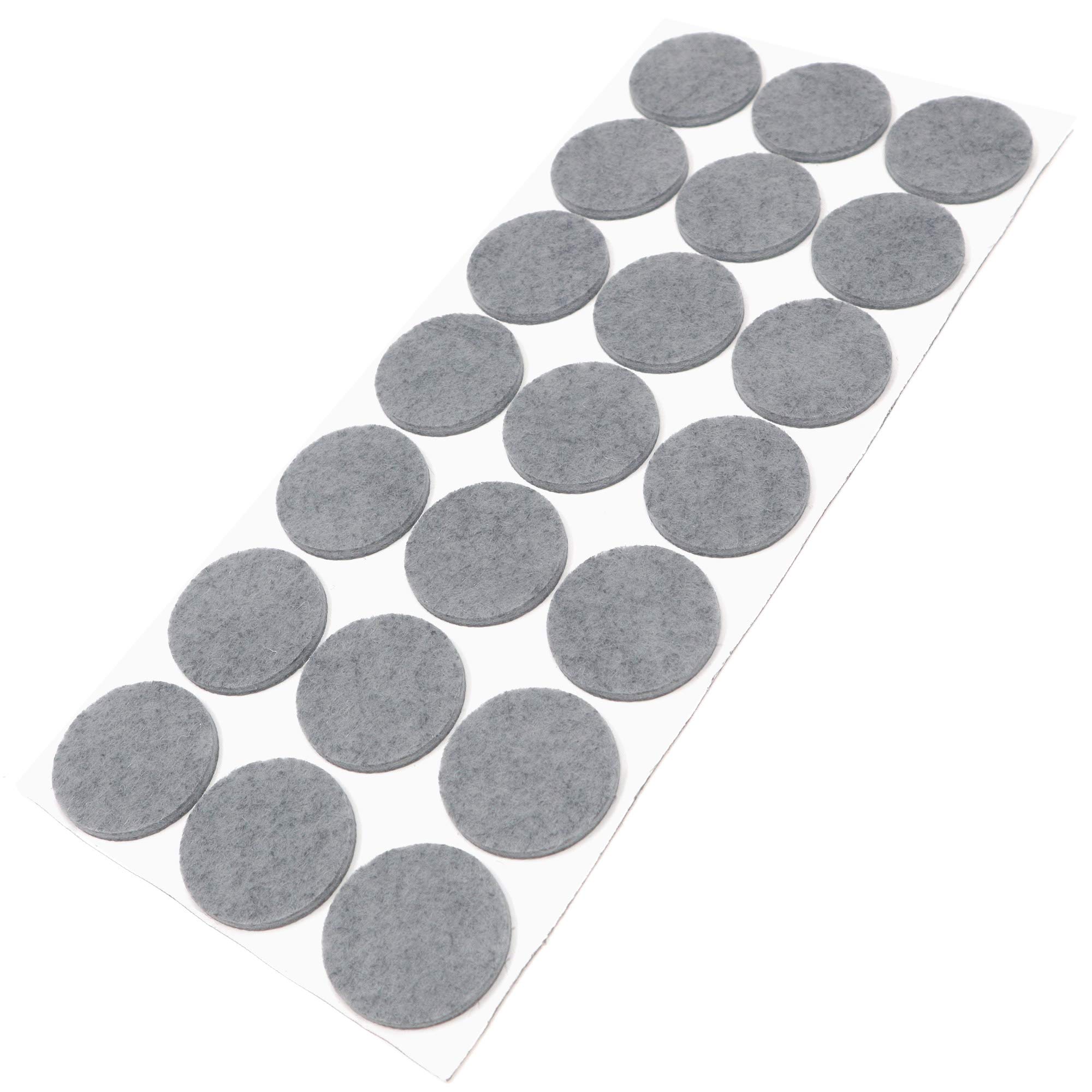 Adsamm® / 21 x self-adhesive felt pads/Grey/ø 1.18'' (ø 30 mm) / round / 0.138'' / 3.5 mm thick stick-on furniture felt glides/Furniture & Chair Glides