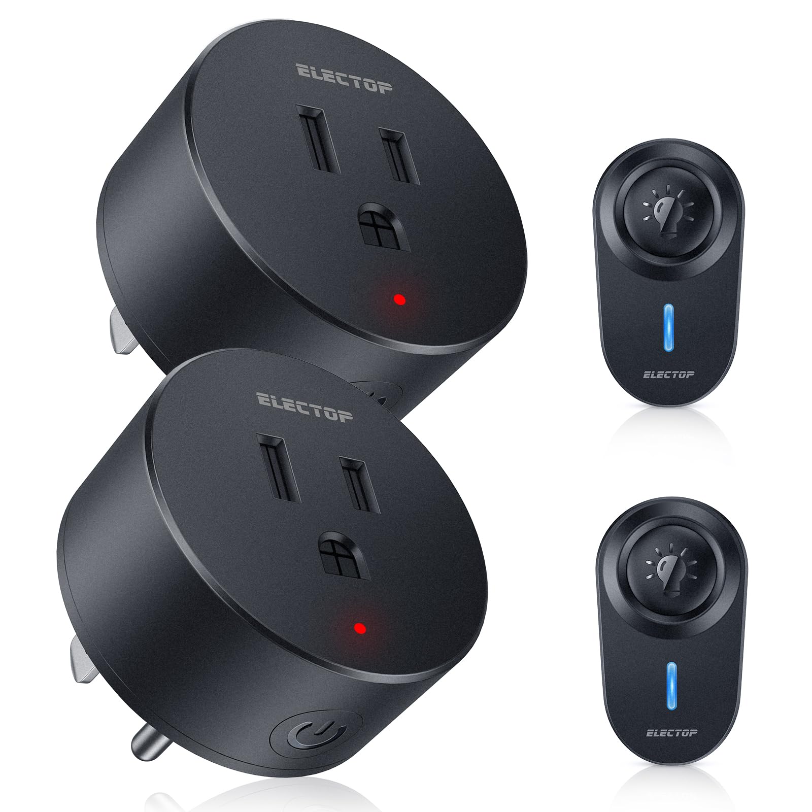 Photo 1 of Remote Control Outlet, 15A/1500W Wireless Outlet Power Switch, No Wire Long Range Electrical Switch Plug On/Off for Lights, Fans, Christmas Lights, Household Appliance, 4000V Anti Surge Black, 2 Pack