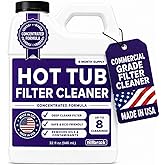 Hot Tub Filter Cleaner, Makes 8 Gallons, Soak or Spray, No Foam or Residue | 32 oz Concentrated Spa Cartridge Filter Cleaner, Removes Dirt, Grease, &amp; Oil, Restores Filter, Safe &amp; Non-Toxic - Made in USA