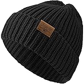 Fingertip WD Beanie for Men Women Warm Winter Cuffed Knit Hat Soft Thermal Ski Hat Unisex