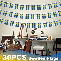 Sweden String Flag Pennant Banner, Small Mini