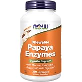 NOW Supplements, Papaya Enzyme, Mint &amp; Chlorophyll, 360 Chewable Lozenges