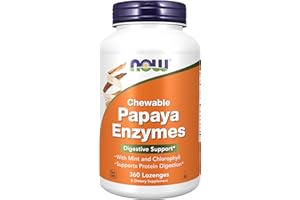 NOW Foods Supplements, Papaya Enzyme with Mint and Chlorophyll, Digestive Support*, 360 Chewable Lozenges