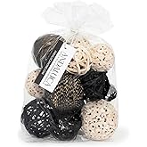 ANDALUCA Decorative Balls Bag Bowl Filler Home Decor (Black & White)
